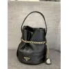 Prada Re-Edition Bucket Bag (4 Colors) – Red/Black/White/Brown Fabric with Gold-Tone Chain & Triangle Logo #A59177 Prada Re-Edition Bucket Bag (4 Colors) – Red/Black/White/Brown Fabric with Gold-Tone Chain & Triangle Logo #A59177