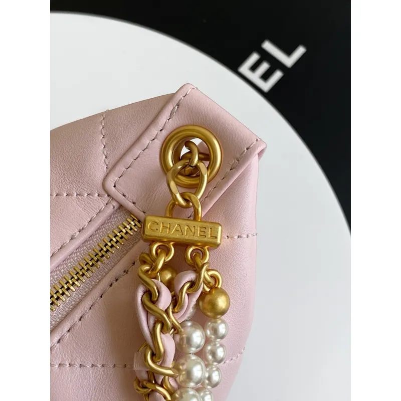 Chanel AS5898 Quilted Hobo Bag with Pearl Chain Strap Size 13-23.5-7.5 #A62897