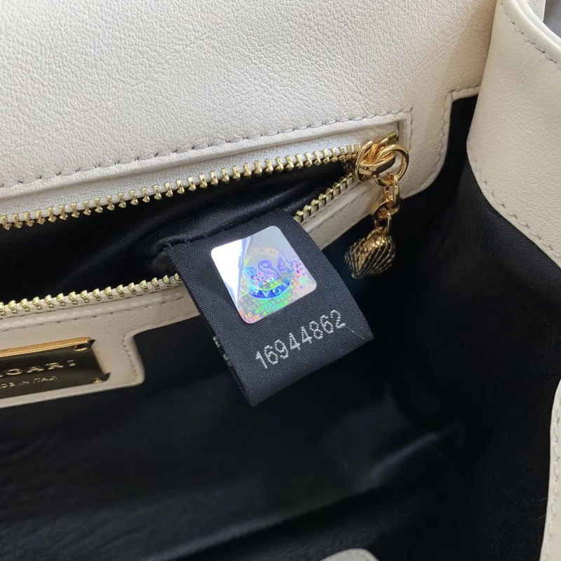 Bvlgari Serpenti Diamond Blast Shoulder Bag In Creamy White Leather For Luxury Style #A51665