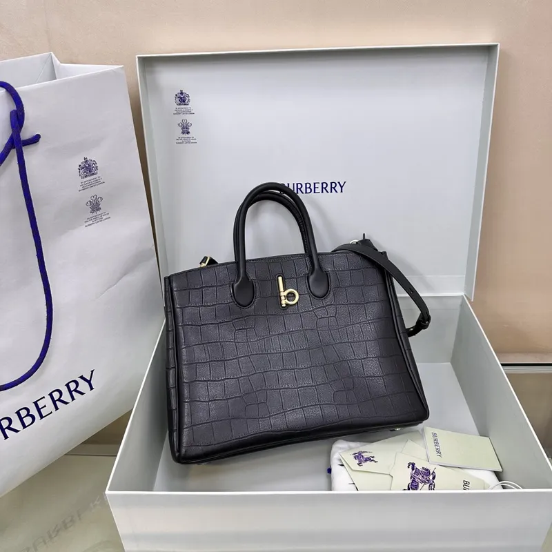Burberry - Inspired Structured Handbags in Multiple Colors and Textures size:30×13×24cm #A53906