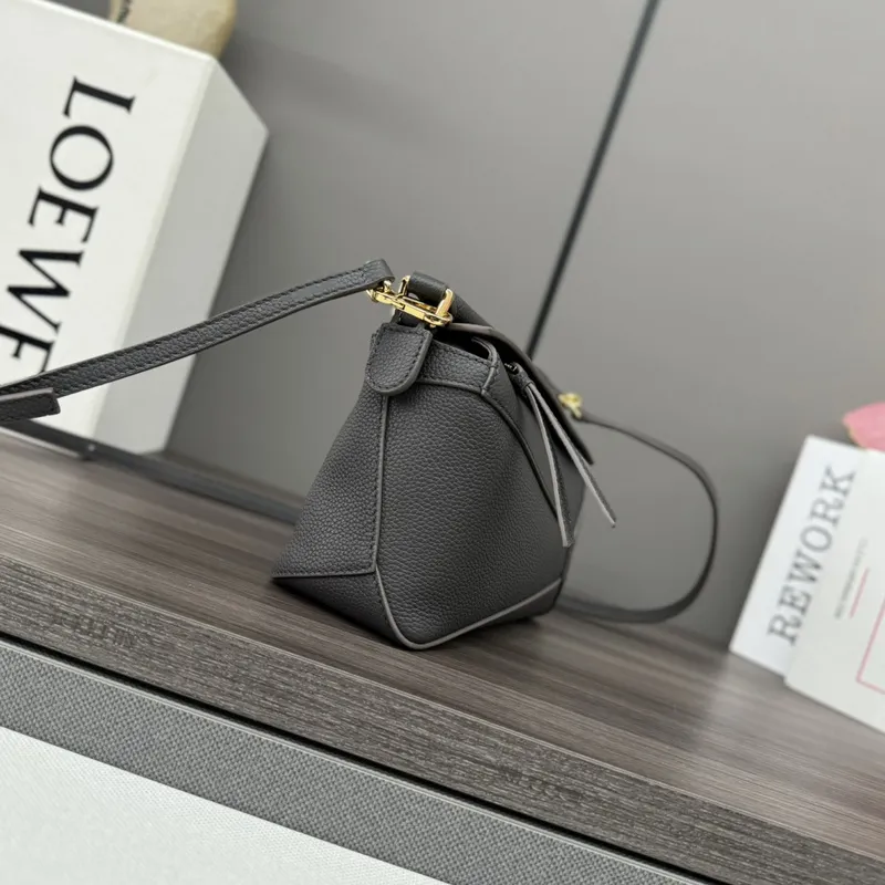 Loewe Puzzle Bags In Stylish Shades Showcasing Unique Geometric Design #A50417