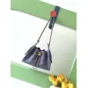 Chanel Hobo Shoulder Bag  Hippie Style Vintage Gold Coin Button Drawstring Bucket Bag #A59440