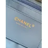 Chanel Womens Denim Shoulder Bag - Quilted Design, Gold-Tone CC Logo & Chain Strap, Stylish Denim Flap Bag with Functional Pockets for Luxury Fashion #A56742