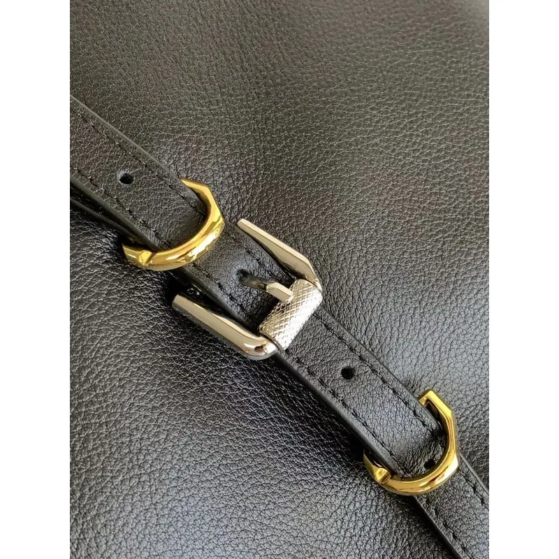 Givenchy Black Leather Shoulder Bags With Distinctive Metal Accents For Fashionistas #A52343