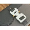 D-ior Small Saddle Messenger Bag – Anthracite Gray Oblique Canvas & Grained Calfskin with Aluminum Buckle #A59162