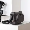 Prada Mens Dark Gray Re-Nylon Crossbody Messenger Bag with Detachable Pouch – Iconic Triangle Logo Adjustable Strap #A58757