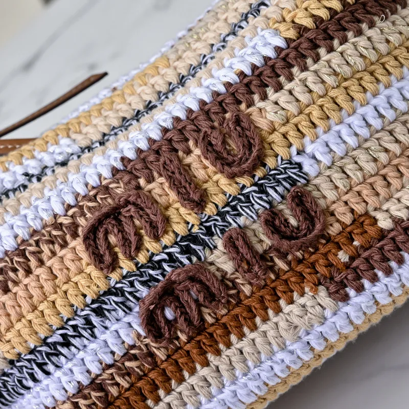 Miu Miu Crochet Hobo Bags: Colorful, Handcrafted Style Statements size:25.5×14×10cm #A53542