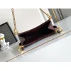 Prada Cleo Shoulder Bag (4 Colors) – Brown/Navy/Black/White Saffiano Leather with Gold-Tone Chain Strap #A59176