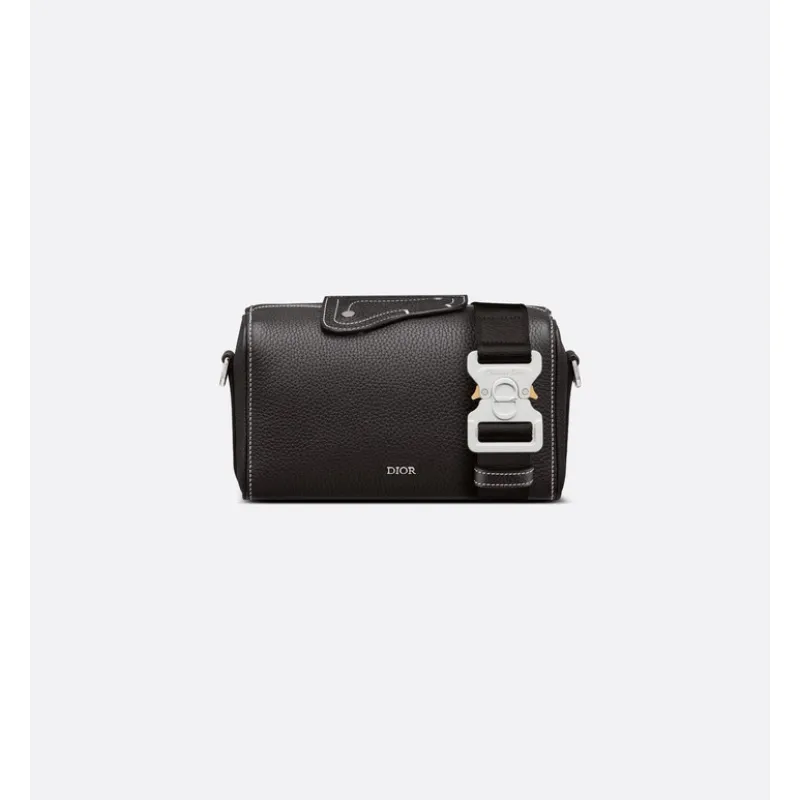 Sleek Black D-ior Leather Crossbody Bag for Timeless Everyday Elegance size:22×10×12cm #A54110 Sleek Black D-ior Leather Crossbody Bag for Timeless Everyday Elegance size:22×10×12cm #A54110