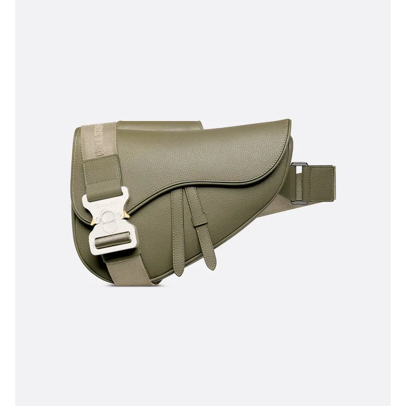 D-ior Saddle Belt Bag in Olive Green Leather With Signature Strap Design size:27×20×5cm #A54111 D-ior Saddle Belt Bag in Olive Green Leather With Signature Strap Design size:27×20×5cm #A54111