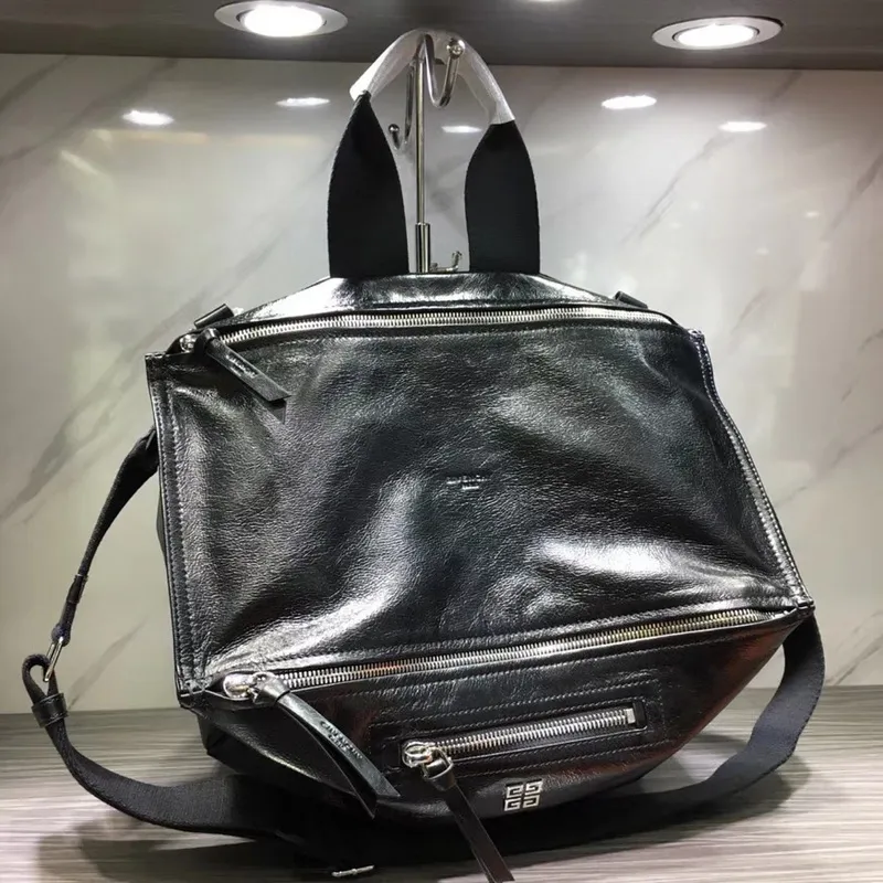 Givenchy Black Leather Multi Zip Structured Tote Bag #A52351
