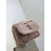 SAINT LAURENT Loulou Medium Shoulder Bag – Light Beige Suede with Chevron Quilt & Tone-On-Tone YSL Logo (Convertible Chain Strap) #A58776