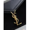 SAINT LAURENT Cassandra Envelope Crossbody Bag Set – Tan Leather-Suede & Black Velvet with Gold YSL Logo (Detachable Chain Strap) #A58773