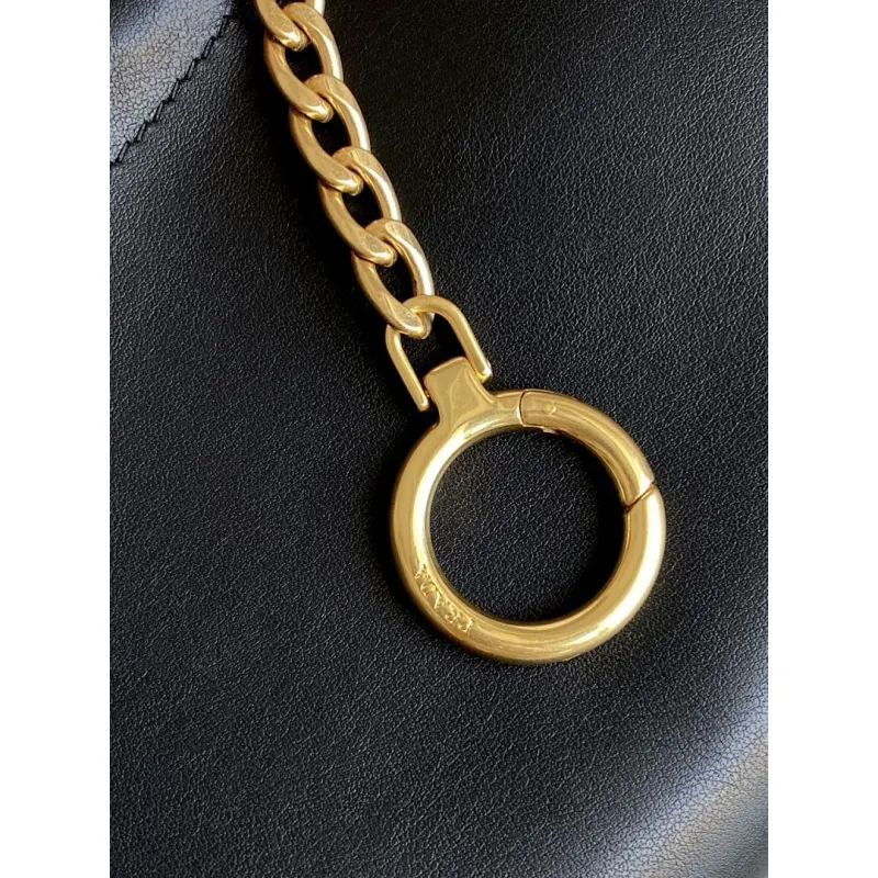 Prada Cleo Shoulder Bag (4 Colors) – Brown/Navy/Black/White Saffiano Leather with Gold-Tone Chain Strap #A59176