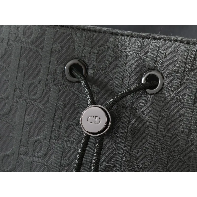 D-ior Mens Grey Oblique Canvas & Grained Leather Backpack - Stylish Luxury for Daily & Travel Use H870 #A57315