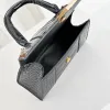 Balenciaga Hourglass Croc Embossed Handbag 19x8x21cm #A64986 Balenciaga Hourglass Croc Embossed Handbag 19x8x21cm #A64986