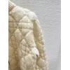 2025 D-ior Ecru Cannage Knit Cropped Zip-Up Cardigan #A54549 2025 D-ior Ecru Cannage Knit Cropped Zip-Up Cardigan #A54549