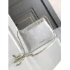 Bvlgari Serpenti Metallic Silver Crossbody Bag With Iconic Motif #A51655