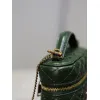Saint Laurent 819285 GABY Mini Chain Cosmetic Bag - Dark Green Quilted Leather with Detachable Strap #A59505