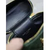 Saint Laurent 819285 GABY Mini Chain Cosmetic Bag - Dark Green Quilted Leather with Detachable Strap #A59505