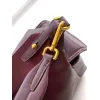 Prada Galleria Soft Shoulder Bag (2 Colors) – Burgundy/Black Leather with Gold-Tone Triangle Logo & Convertible Strap #A59180
