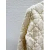 2025 D-ior Ecru Cannage Knit Cropped Zip-Up Cardigan #A54549 2025 D-ior Ecru Cannage Knit Cropped Zip-Up Cardigan #A54549