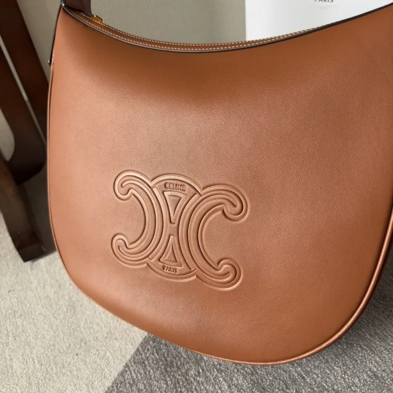 Celine Ava Hobo Bag - Multiple Colors (Monogram, Black, Tan, White), Signature Triomphe Logo, Timeless Luxury Shoulder Bag for Women #A56751