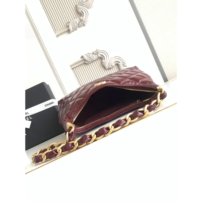 Chanel 4923 Quilted Hobo Bag in Crinkled Lambskin Size 32x30x12CM #A62915