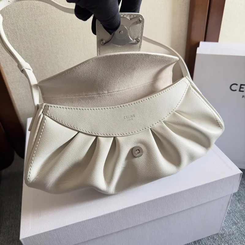Celine Leather Polly - Neutrals Shoulder Bags, Handbags #A49257
