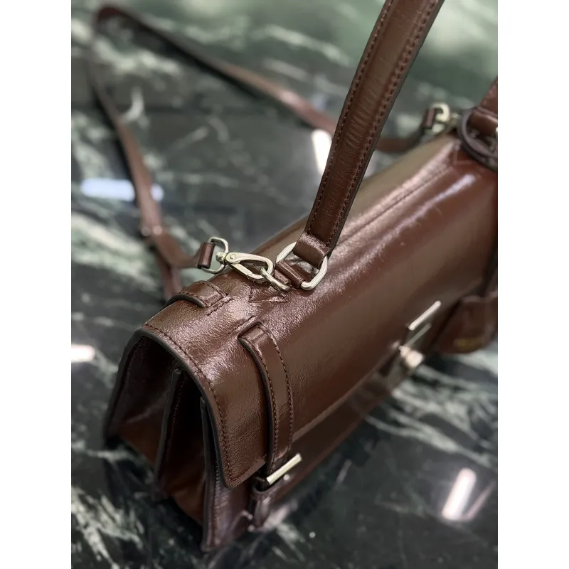 Prada Leather Handbag With Structured Design And Signature Hardware #A51644