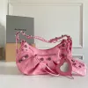 Balenciaga - Inspired Studded Shoulder Bags in Vibrant Color Palettes #A53897 Balenciaga - Inspired Studded Shoulder Bags in Vibrant Color Palettes #A53897