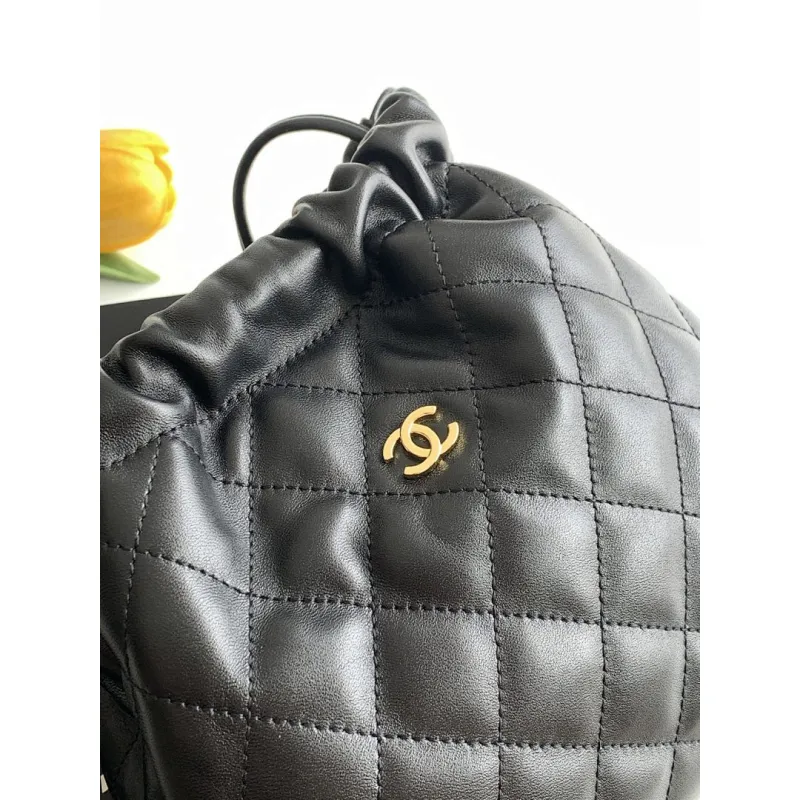 Chanel 26S Quilted Drawstring Bucket Bag, 17 x 22 x 8 cm #A63225