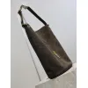 Saint Laurent 844346 Niki Series Suede Bucket Bag - Dark Brown with LE CASSANDRE Logo #A59503 Saint Laurent 844346 Niki Series Suede Bucket Bag - Dark Brown with LE CASSANDRE Logo #A59503