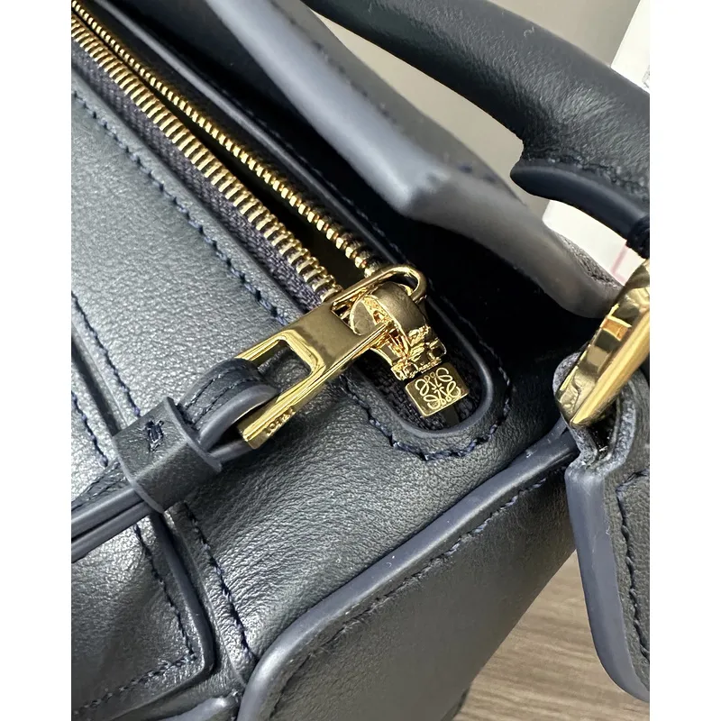 Loewe Puzzle Bag Small Navy Blue Leather with Cloud Design Accents #A50945