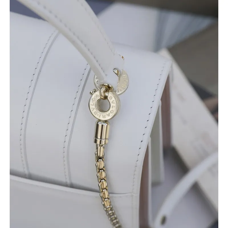 Bvlgari Serpenti Forever Top Handle Bag In White Leather For Timeless Luxury #A51666