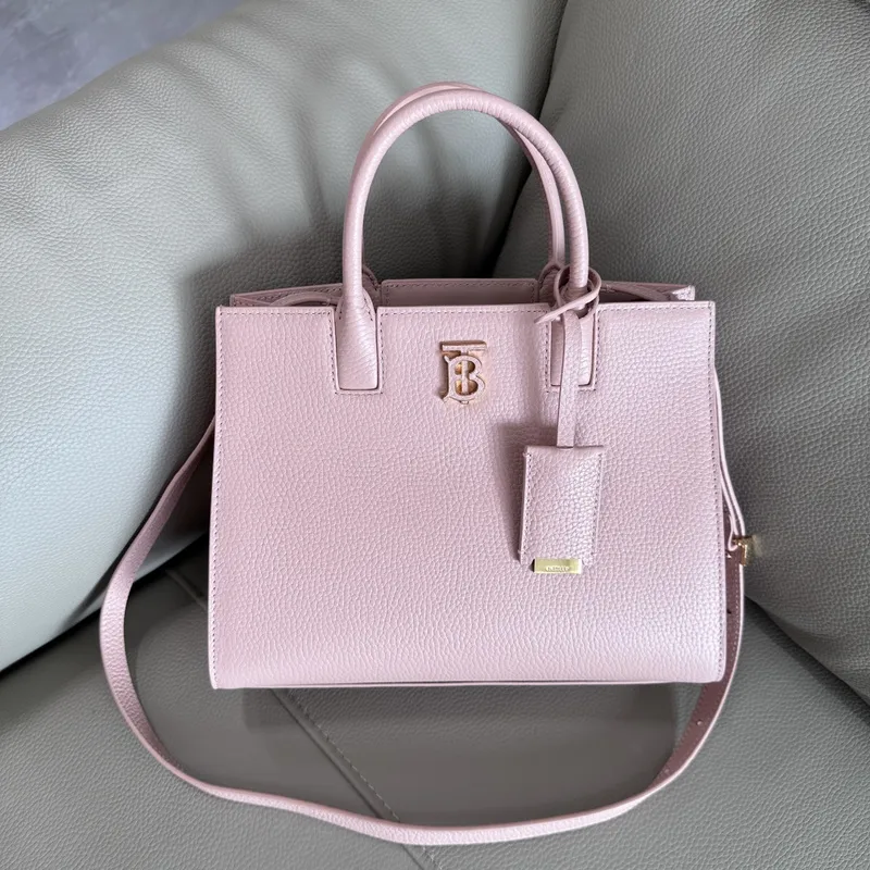Burberry Handbag Two Tone Leather &amp Gold “TB” Logo Epitomizing Sophisticated Elegance size:27×11×20cm #A54200