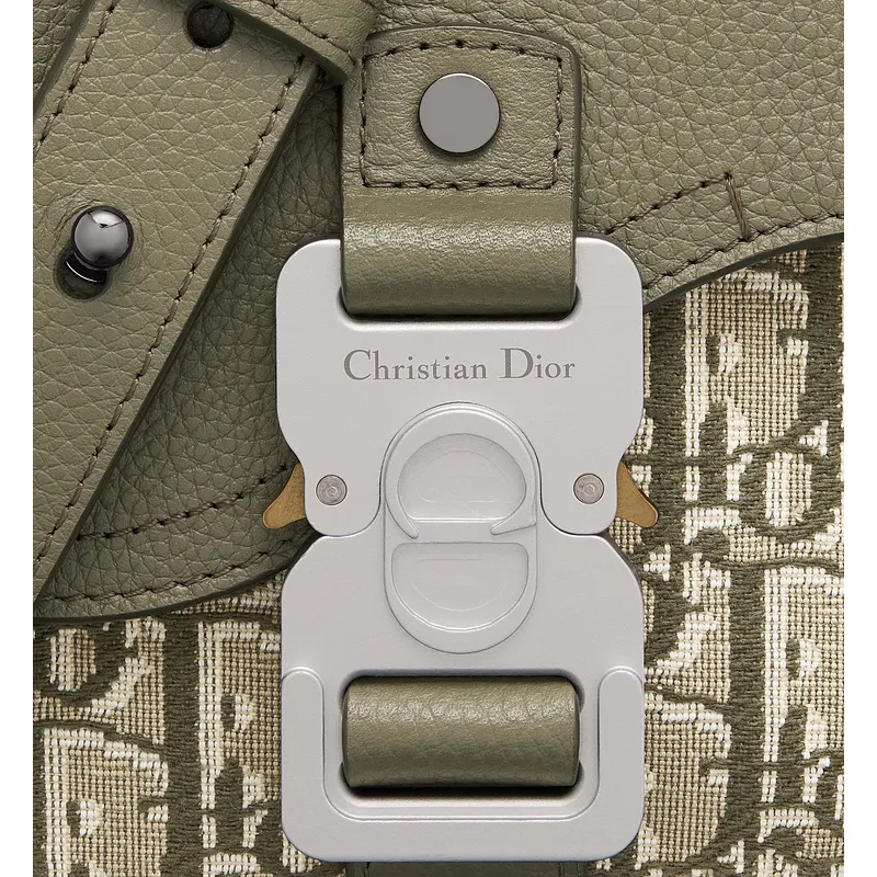 D-ior Olive Green Oblique Pattern Crossbody Bag With Signature Lock Design  size:19×13×4cm #A54109