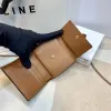 Celine Leather Wallet with Triomphe Closure #A46200