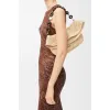 Loewe Medium Ola Raffia & Leather Shoulder Bag, 26 x 13 x 18 cm #A63229