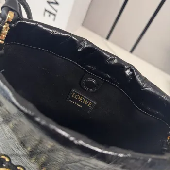 Loewe Mini Flamenco Purse Crocodile-Effect Bucket Bag, 23 x 17 x 5.5 cm #A63230