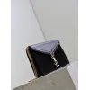 SAINT LAURENT Cassandra Envelope Crossbody Bag Set – Tan Leather-Suede & Black Velvet with Gold YSL Logo (Detachable Chain Strap) #A58773