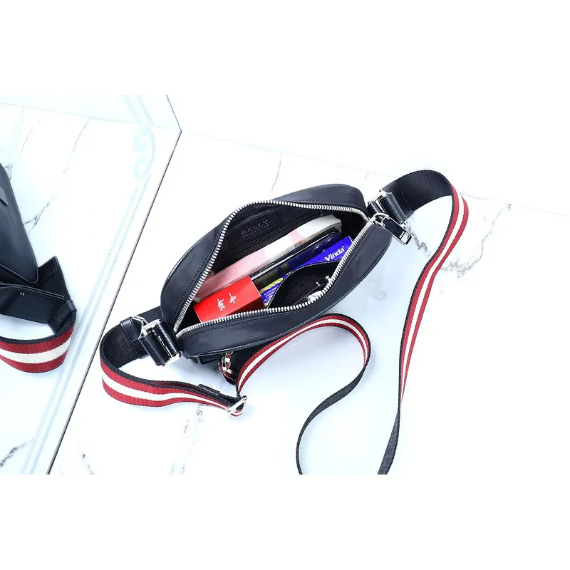 Bally Nylon Crossbody Bag With Signature Striped Strap For Chic Everyday Use #A51670