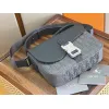 D-ior Saddle Messenger Bag – Anthracite Gray Oblique Jacquard & Grained Calfskin with Signature Aluminum Buckle #A59163