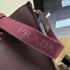 Prada 1BC073 Large Tote Bag - Burgundy Leather Crossbody Style with Adjustable Logo Strap #A59501 Prada 1BC073 Large Tote Bag - Burgundy Leather Crossbody Style with Adjustable Logo Strap #A59501