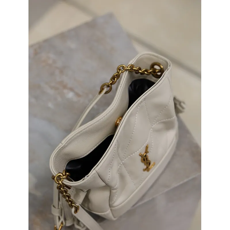 Saint Laurent Jamie Mini Crossbody Bag (859174) - Lambskin Leather, Drawstring Closure, 14.5×15.5×8cm #A59989