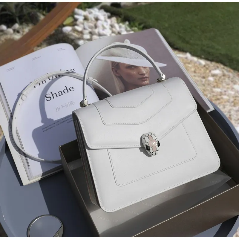 Bvlgari Serpenti Forever Top Handle Bag In White Leather For Timeless Luxury #A51666