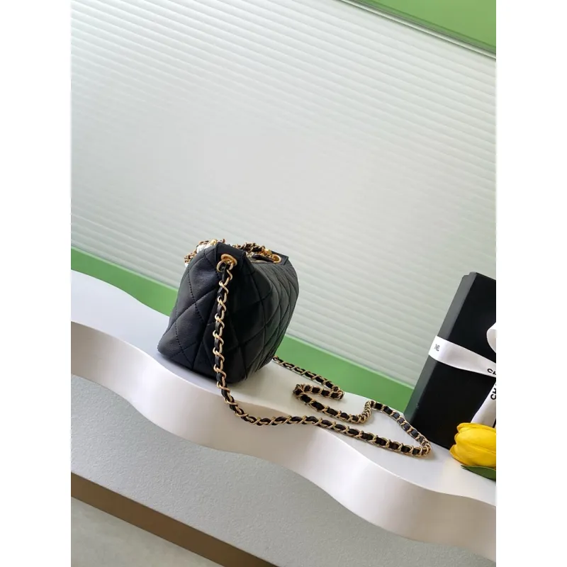 Chanel AS5898 Quilted Hobo Bag with Pearl Chain Strap Size 13-23.5-7.5 #A62897