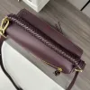 Loewe - Inspired Burgundy Leather Bag With Braided Handle And Geometric Design #A50977