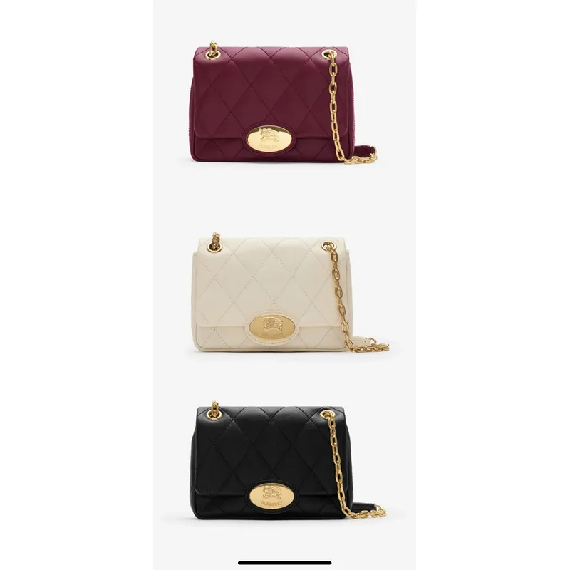 Burberry Quilted Leather Crossbody Bags With Gold - Tone Hardware size:20×7×16cm #A53756