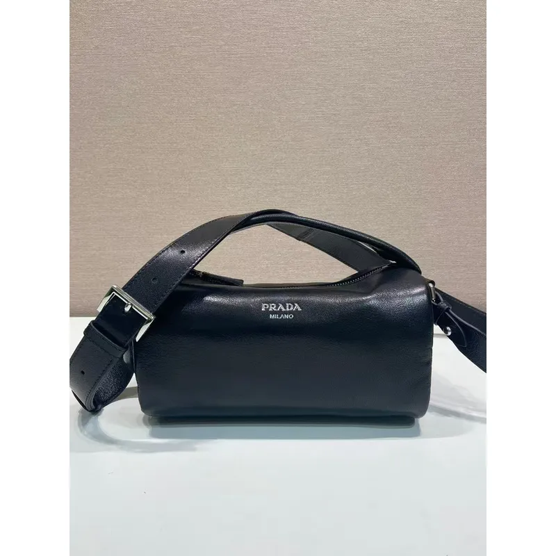 Chic Prada Barrel Bags In Suede And Leather For Fashion - Forward Styling #A49961